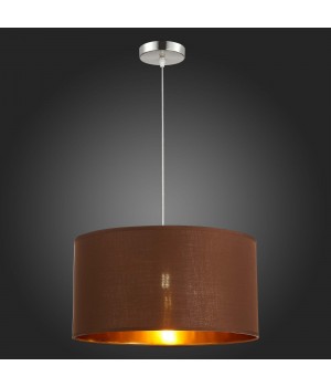 SLE300593-01 Светильник подвесной Никель/Золотистый, Коричневый E27 1*40W BRESCIA-foto6