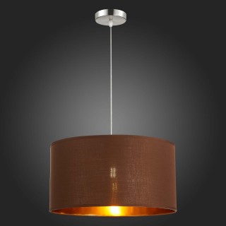 SLE300593-01 Светильник подвесной Никель/Золотистый, Коричневый E27 1*40W BRESCIA-foto6