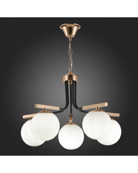 SLE106803-05 Люстра подвесная Французское золото, Черный/Белый E14 5*40W SONCO-foto5