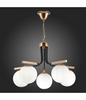 SLE106803-05 Люстра подвесная Французское золото, Черный/Белый E14 5*40W SONCO-foto5