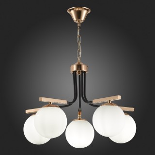 SLE106803-05 Люстра подвесная Французское золото, Черный/Белый E14 5*40W SONCO-foto5