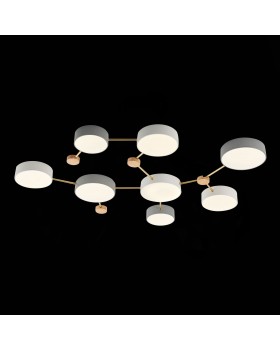 SLE600102-08 Светильник потолочный Золотистый, Светлое дерево/Белый, Серый LED 8*16,5W 4000K DOSSENA-foto5