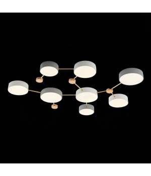 SLE600102-08 Светильник потолочный Золотистый, Светлое дерево/Белый, Серый LED 8*16,5W 4000K DOSSENA-foto5