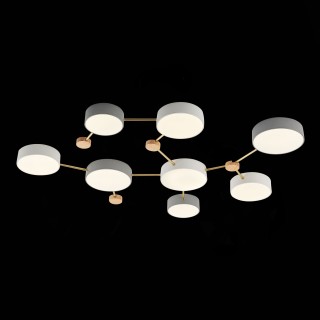 SLE600102-08 Светильник потолочный Золотистый, Светлое дерево/Белый, Серый LED 8*16,5W 4000K DOSSENA-foto5