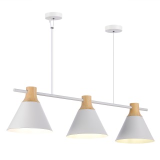 SLE125103-03 Светильник подвесной Белый/Белый, Светлое дерево E14 3*40W MODICA-foto3