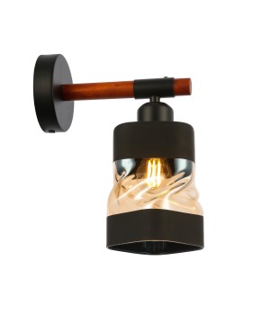 SLE114401-01 Светильник настенный Черный, Темное дерево/Черный, Прозрачный, Янтарный E27 1*60W ABIRITTO-foto11