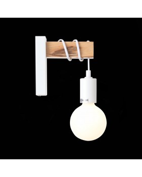 SL1142.501.01 Светильник настенный Белый, Светлое дерево E27 1*60W BAGETTI-foto8