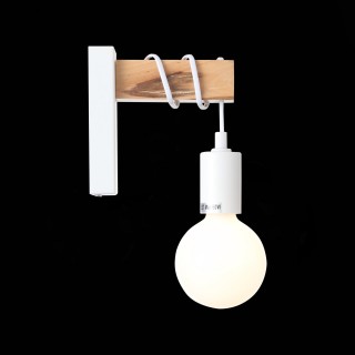 SL1142.501.01 Светильник настенный Белый, Светлое дерево E27 1*60W BAGETTI-foto8