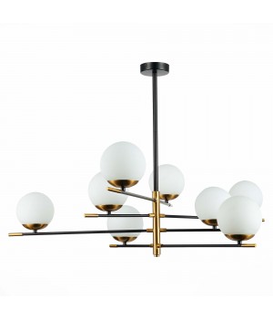 SL1203.422.08 Люстра потолочная ST-Luce Черный, Латунь/Белый E27 8*60W LIMANO-foto2