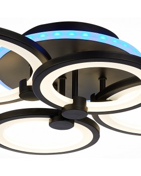 SLE200342-04RGB Светильник потолочный Черный/Белый LED 1*100W RGB 8W 3000-6000K LETO-foto6