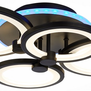 SLE200342-04RGB Светильник потолочный Черный/Белый LED 1*100W RGB 8W 3000-6000K LETO-foto6