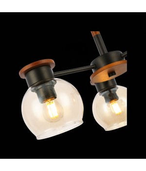 SLE108102-03 Люстра потолочная Черный, Темное дерево/Прозрачный, Янтарный E27 3*60W RASCO-foto6