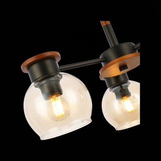 SLE108102-03 Люстра потолочная Черный, Темное дерево/Прозрачный, Янтарный E27 3*60W RASCO-foto6