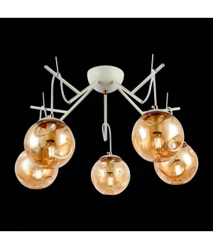 SLE110202-05 Люстра подвесная Белый/Янтарный E14 5*40W CALLETTA-foto4