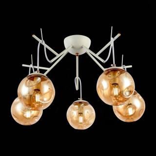 SLE110202-05 Люстра подвесная Белый/Янтарный E14 5*40W CALLETTA-foto4