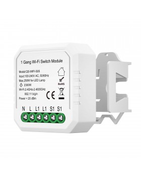 ST9000.500.01C WIFI реле 1 канал, 10A Белый - -*Max 2300W/250W - Ra IP20 L46xW46xH18 100-240V ST9000-foto4