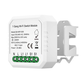 ST9000.500.01C WIFI реле 1 канал, 10A Белый - -*Max 2300W/250W - Ra  IP20 L46xW46xH18 100-240V ST9000-foto4