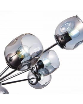 SLE155402-10 Люстра потолочная Хром/Дымчатый E27 10*60W PALLO-foto3