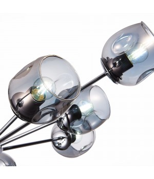 SLE155402-10 Люстра потолочная Хром/Дымчатый E27 10*60W PALLO-foto3