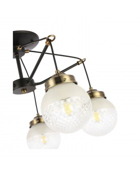 SLE110302-05 Светильник подвесной Черный, Бронза/Прозрачный, Белый E27 5*60W STRICCE-foto3