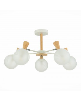SLE220702-05 Люстра потолочная Белый, Светлое дерево/Белый E14 5*40W CATANIA-foto2
