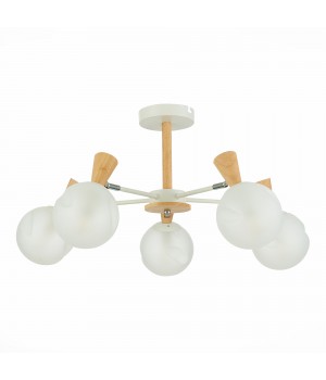 SLE220702-05 Люстра потолочная Белый, Светлое дерево/Белый E14 5*40W CATANIA-foto2