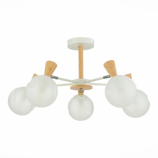 SLE220702-05 Люстра потолочная Белый, Светлое дерево/Белый E14 5*40W CATANIA-foto2