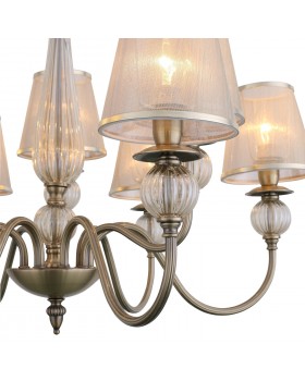 SL185.303.09 Люстра подвесная, потолочная Бронза, Прозрачный/Бежевый, Бронза E14 9*40W GRAZIA-foto9