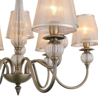 SL185.303.09 Люстра подвесная, потолочная Бронза, Прозрачный/Бежевый, Бронза E14 9*40W GRAZIA-foto9