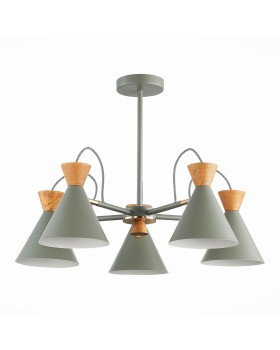 SLE125112-05 Люстра потолочная Серый, Золотой/Серый, Темное дерево E14 5*40W Modica-foto2