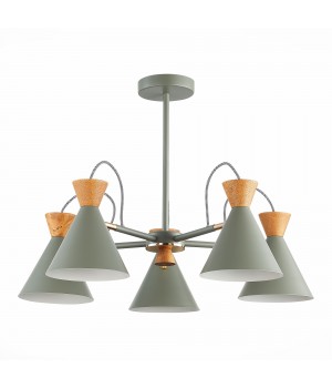 SLE125112-05 Люстра потолочная Серый, Золотой/Серый, Темное дерево E14 5*40W Modica-foto2