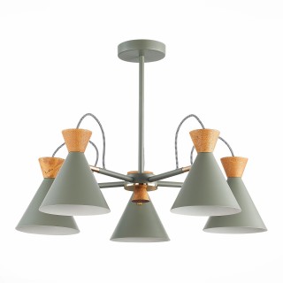 SLE125112-05 Люстра потолочная Серый, Золотой/Серый, Темное дерево E14 5*40W Modica-foto2