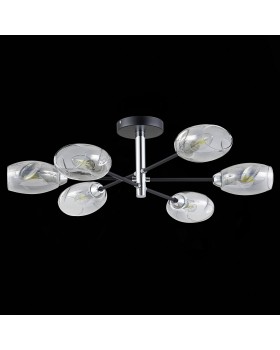 SLE155512-06 Люстра потолочная Черный, Хром/Дымчатый E14 6*40W GLOA-foto8