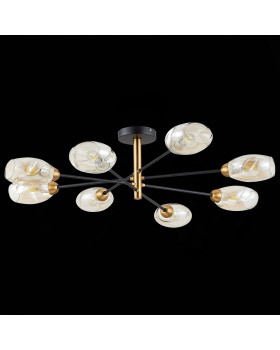 SLE155502-08 Люстра потолочная Черный, Латунь/Янтарный E14 8*40W GLOA-foto5