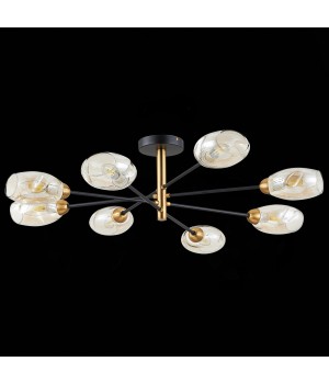SLE155502-08 Люстра потолочная Черный, Латунь/Янтарный E14 8*40W GLOA-foto5