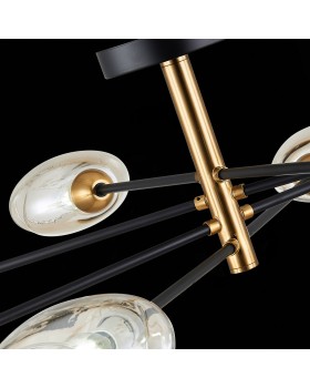 SLE155502-08 Люстра потолочная Черный, Латунь/Янтарный E14 8*40W GLOA-foto6