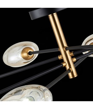 SLE155502-08 Люстра потолочная Черный, Латунь/Янтарный E14 8*40W GLOA-foto6