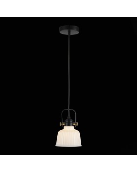 SL714.403.01 Светильник подвесной Черный с золотом/Белый E14 1*40W ALETANTE-foto2