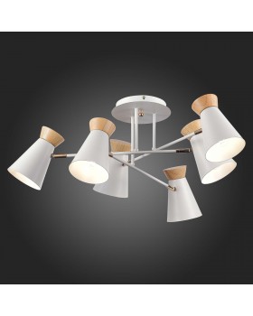 SLE1252-502-06 Люстра потолочная Белый, Золотистый/Белый, Дерево E27 6*60W ALFEO-foto6