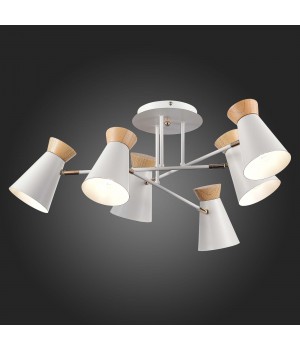 SLE1252-502-06 Люстра потолочная Белый, Золотистый/Белый, Дерево E27 6*60W ALFEO-foto6