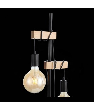 SL1142.405.01 Торшер Черный, Светлое дерево E27 2*60W BAGETTI-foto5