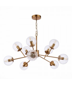 SLE220803-10 Люстра подвесная Латунь/Прозрачный E14 10*40W ANDRIA-foto2