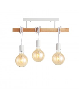 SL1142.503.03 Люстра потолочная Белый, Светлое дерево E27 3*60W BAGETTI-foto3