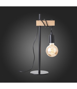 SL1142.404.01 Прикроватная лампа Черный, Светлое дерево E27 1*60W BAGETTI-foto7