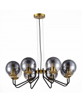 SLE1097-303-08 Люстра подвесная Матовое золото/Дымчатый E27 8*60W SCORZE-foto2