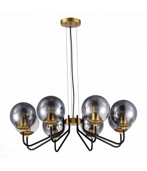 SLE1097-303-08 Люстра подвесная Матовое золото/Дымчатый E27 8*60W SCORZE-foto2