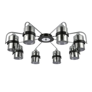 SLE102002-08 Люстра потолочная Черный, Хром/Дымчатый E27 8*40W FIUMO-foto2