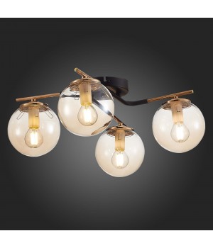 SLE106902-04 Люстра потолочная Черный/Янтарный E14 4*40W LITERNO-foto6