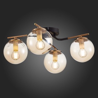 SLE106902-04 Люстра потолочная Черный/Янтарный E14 4*40W LITERNO-foto6