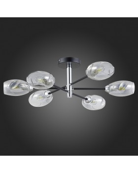 SLE155512-06 Люстра потолочная Черный, Хром/Дымчатый E14 6*40W GLOA-foto4